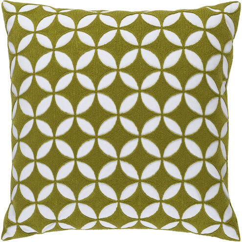 Perimeter 18 X 18 inch Lime and White Throw Pillow