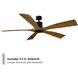 Aviator 70 inch Matte Black and Distressed Koa with Distressed Koa Blades Downrod Ceiling Fan in Matte Black Distressed Koa, Smart Ceiling Fan