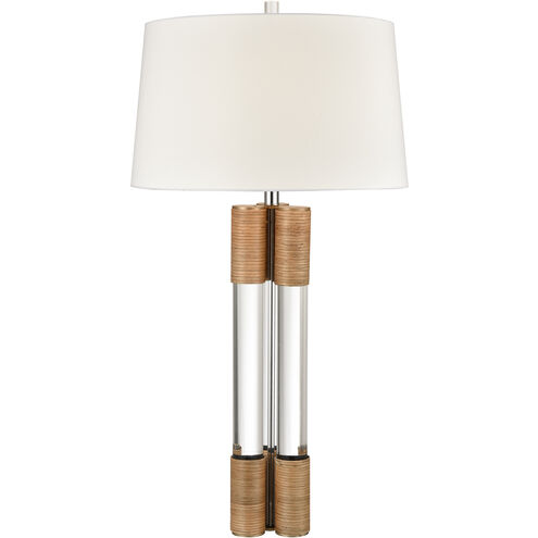 Island Gate 37 inch 150 watt Clear with Natural Table Lamp Portable Light