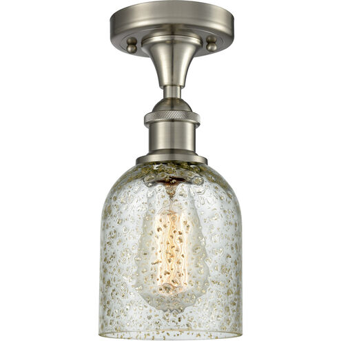 Ballston Caledonia LED 5 inch Brushed Satin Nickel Flush Mount Ceiling Light in Mica Glass, Ballston