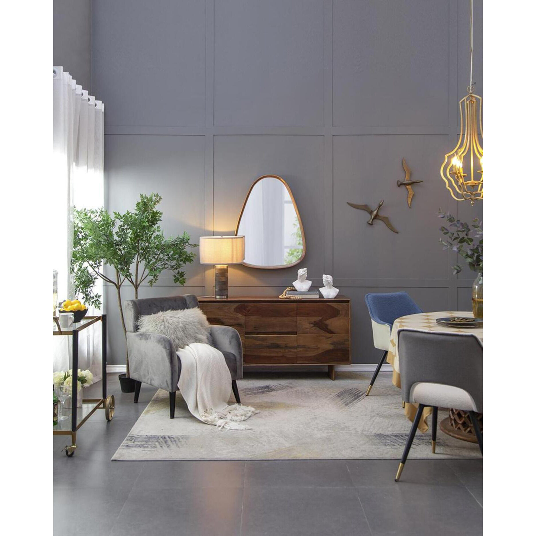 Wayne 36.8 X 28.1 inch Brown Wall Mirror