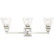 Mission 3 Light 25 inch Polished Chrome Vanity Sconce Wall Light