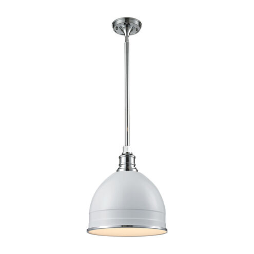 Carolton 1 Light 13 inch Gloss White with Chrome Pendant Ceiling Light