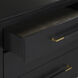 Verona Lacquered Black Linen and Champagne Three-Drawer Chest
