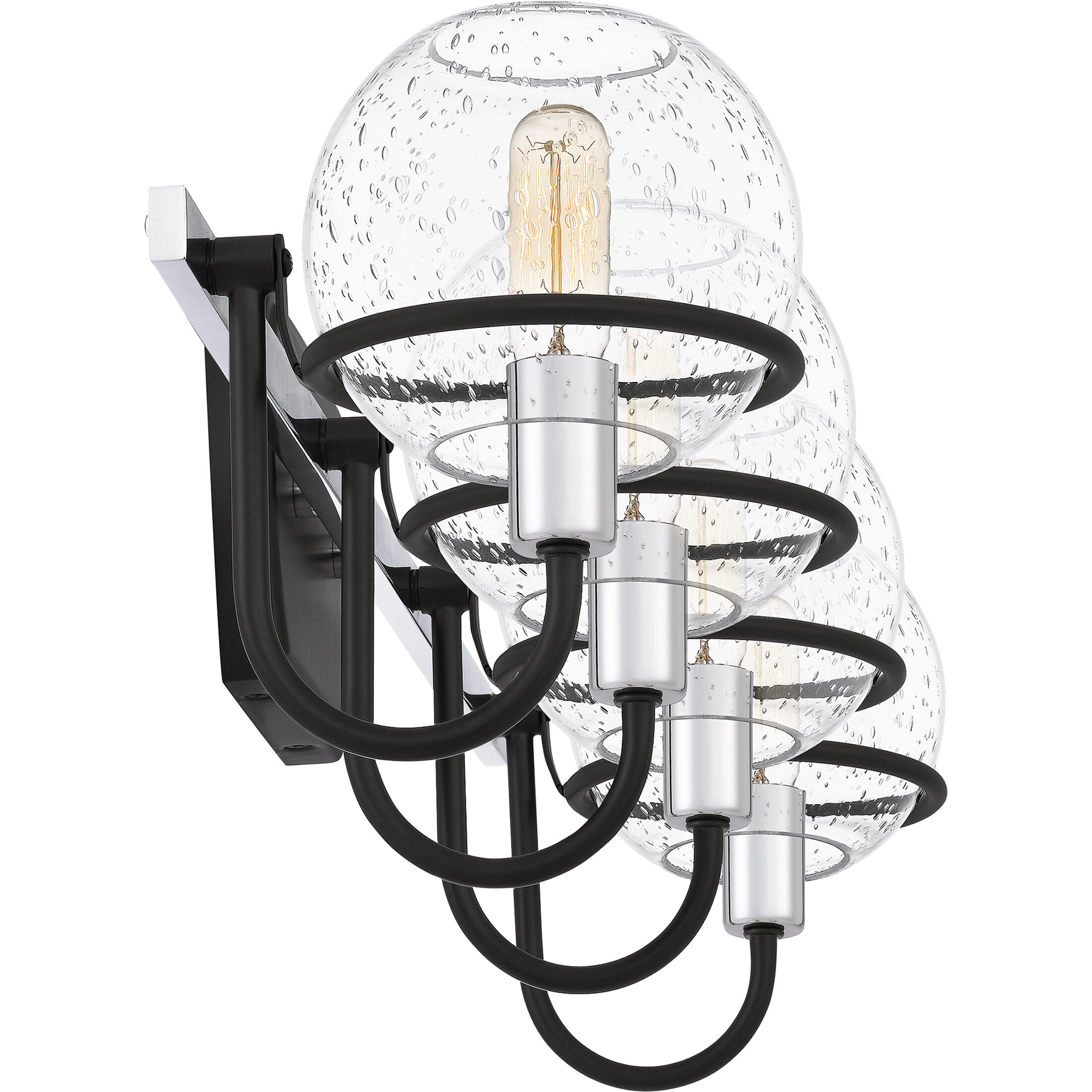 Phoenix 4 Light 30.75 inch Matte Black Bath Light Wall Light, Extra Large