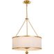 Broche 6 Light 24 inch Antique Gold Chandelier Ceiling Light