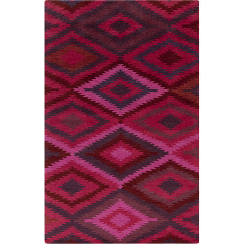 Mesa 96 X 60 inch Bright Pink, Eggplant, Dark Red Rug