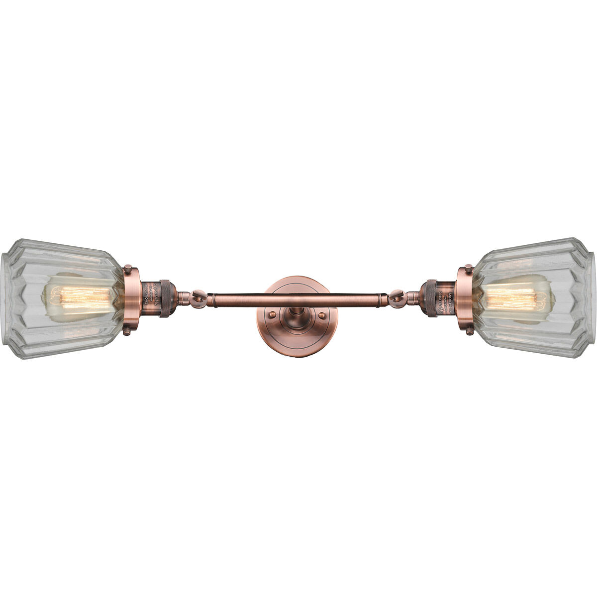 Franklin Restoration Chatham LED 6 inch Antique Copper Bath Vanity Light Wall Light in Clear Glass, Franklin Restoration