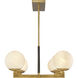 Gillian 8 Light 46 inch Natural Brass with Matte Black Linear Chandelier Ceiling Light