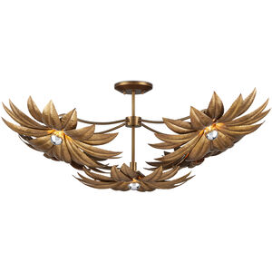 Alithea 5 Light 45.25 inch Antique Brass Semi-Flush Mount Ceiling Light