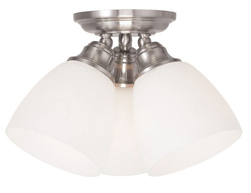 Somerville 3 Light 14 inch Brushed Nickel Semi-Flush Mount Ceiling Light
