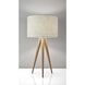Director 26 inch 100.00 watt Natural Wood Table Lamp Portable Light