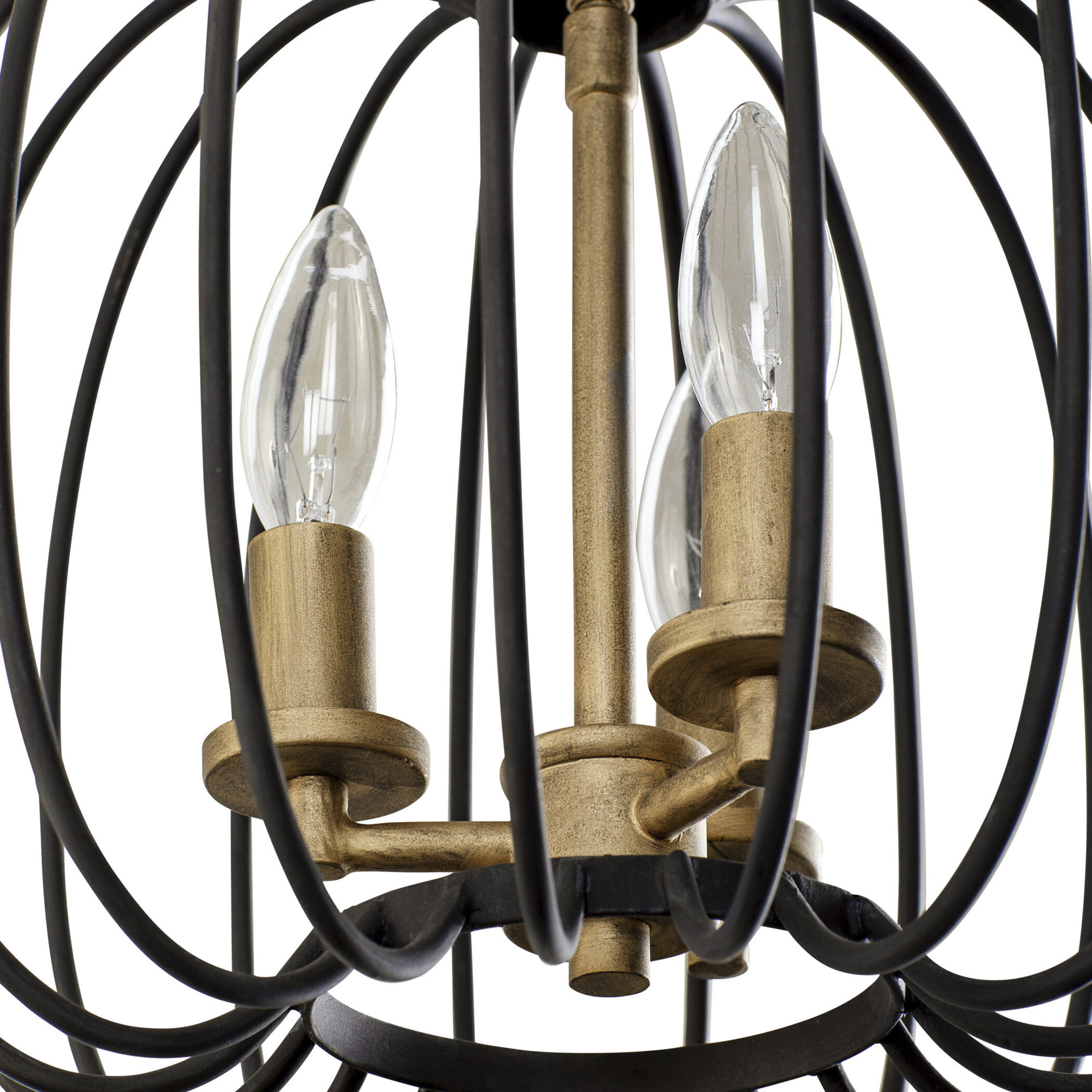 Nico 3 Light 12 inch Carbon and Havana Gold Mini Pendant Ceiling Light