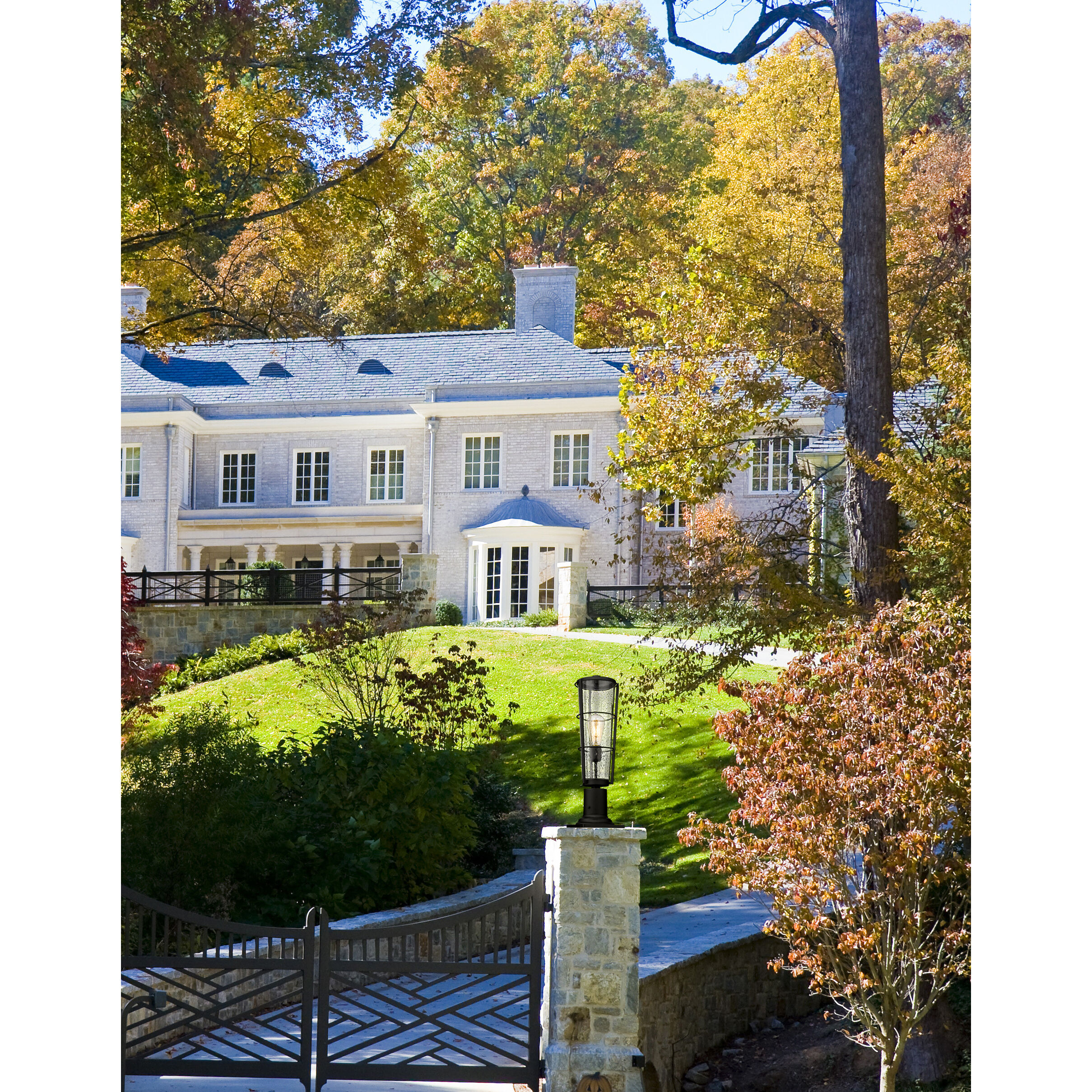 Helix 1 Light 21.25 inch Black Outdoor Pier Mounted Fixture