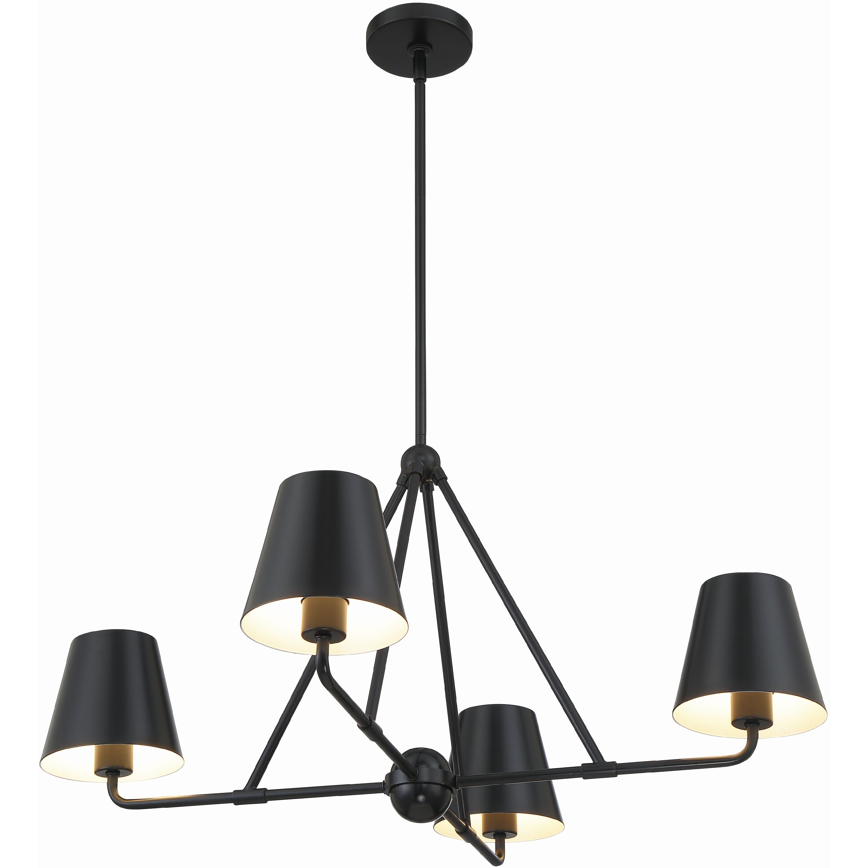 Xavier 4 Light 31.75 inch Matte Black Chandelier Ceiling Light