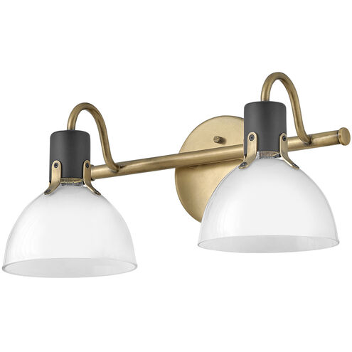 Argo 2 Light 18 inch Heritage Brass with Black Vanity Light Wall Light