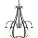 Sweeping Taper 5 Light 24 inch Black Chandelier Ceiling Light