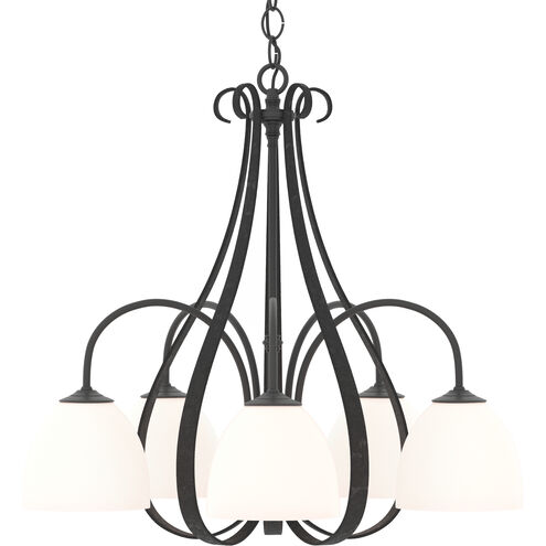 Sweeping Taper 5 Light 24 inch Black Chandelier Ceiling Light