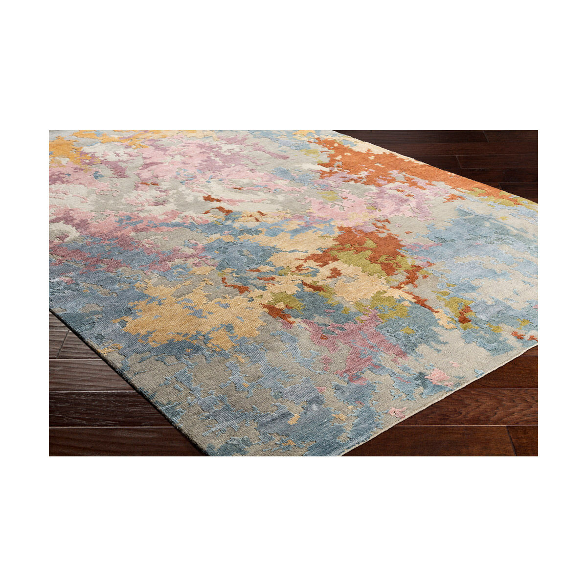 Arte 108 X 72 inch Camel/Wheat/Medium Gray/Taupe/Charcoal/Coral/Mauve Rugs, Rectangle