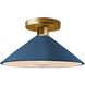 Radiance LED 11.75 inch Midnight Sky and Matte White and Polished Brass Semi Flush Ceiling Light