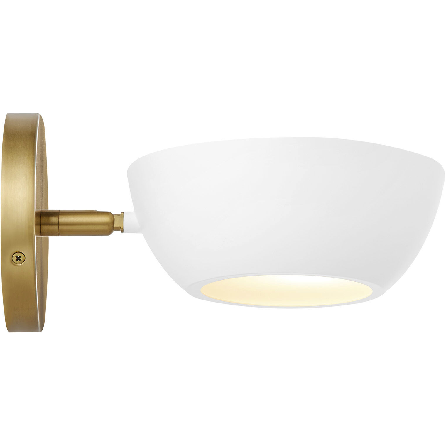 Contemporary 1 Light 7 inch White with Natural Brass Wall Sconce Wall Light