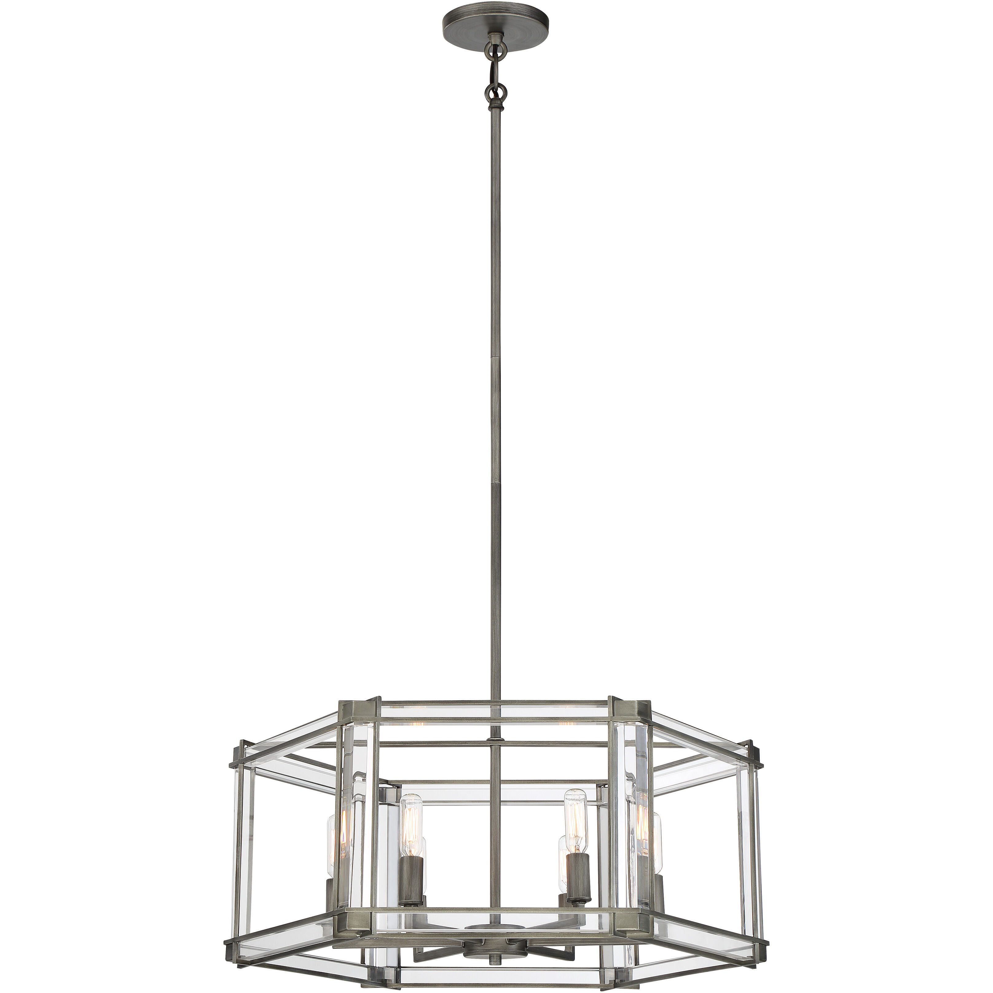 Langen Square 6 Light 24 inch Antique Nickel Pendant Ceiling Light