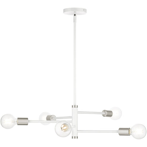 Bannister 5 Light 24 inch White Chandelier Ceiling Light