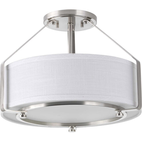 Ratio 3 Light 16 inch Brushed Nickel Semi-Flush Convertible Pendant Ceiling Light, Design Series