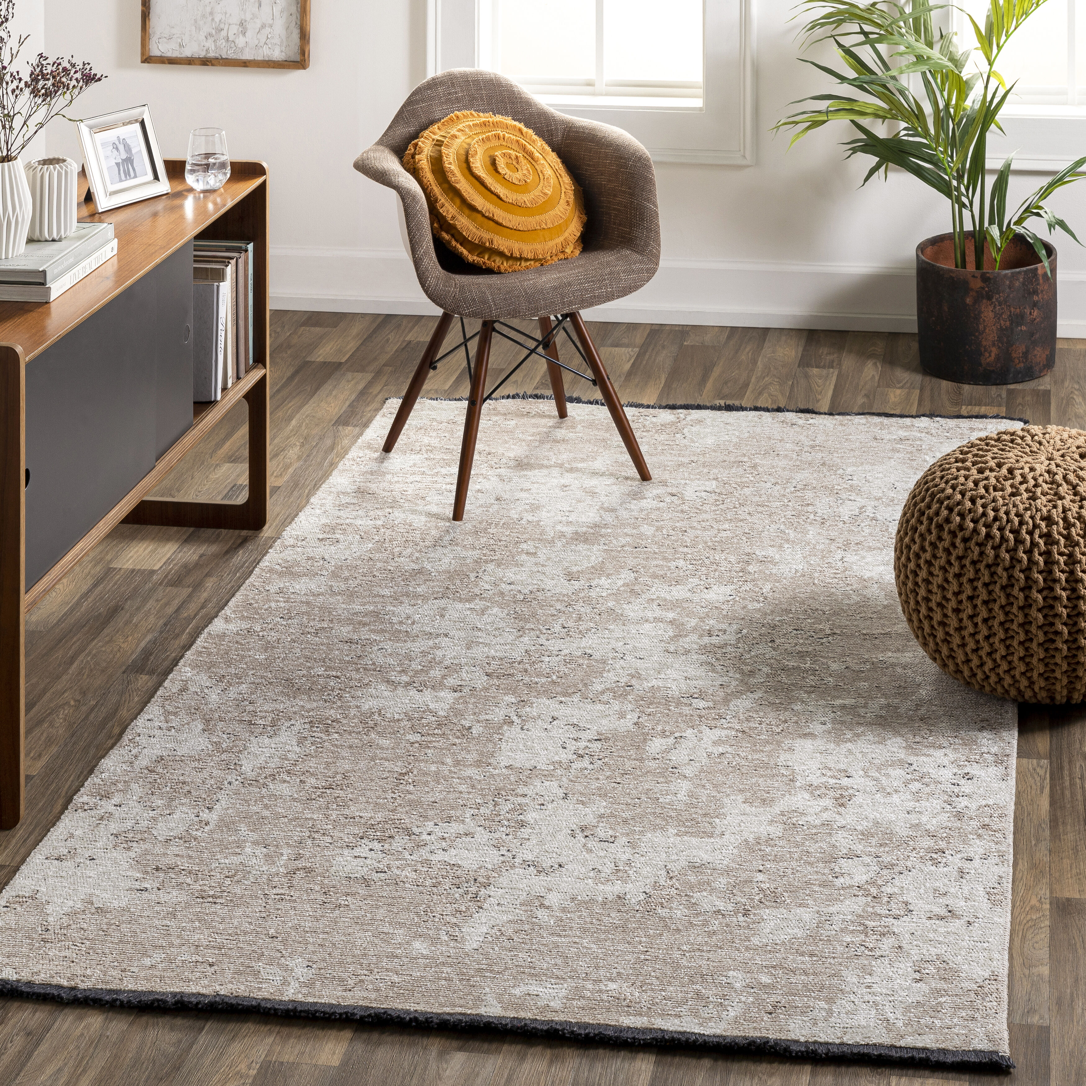 Toscana 108 X 75 inch Light Grey Rug, Rectangle