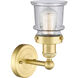 Canton 1 Light 5.25 inch Satin Gold Sconce Wall Light in Seedy Glass