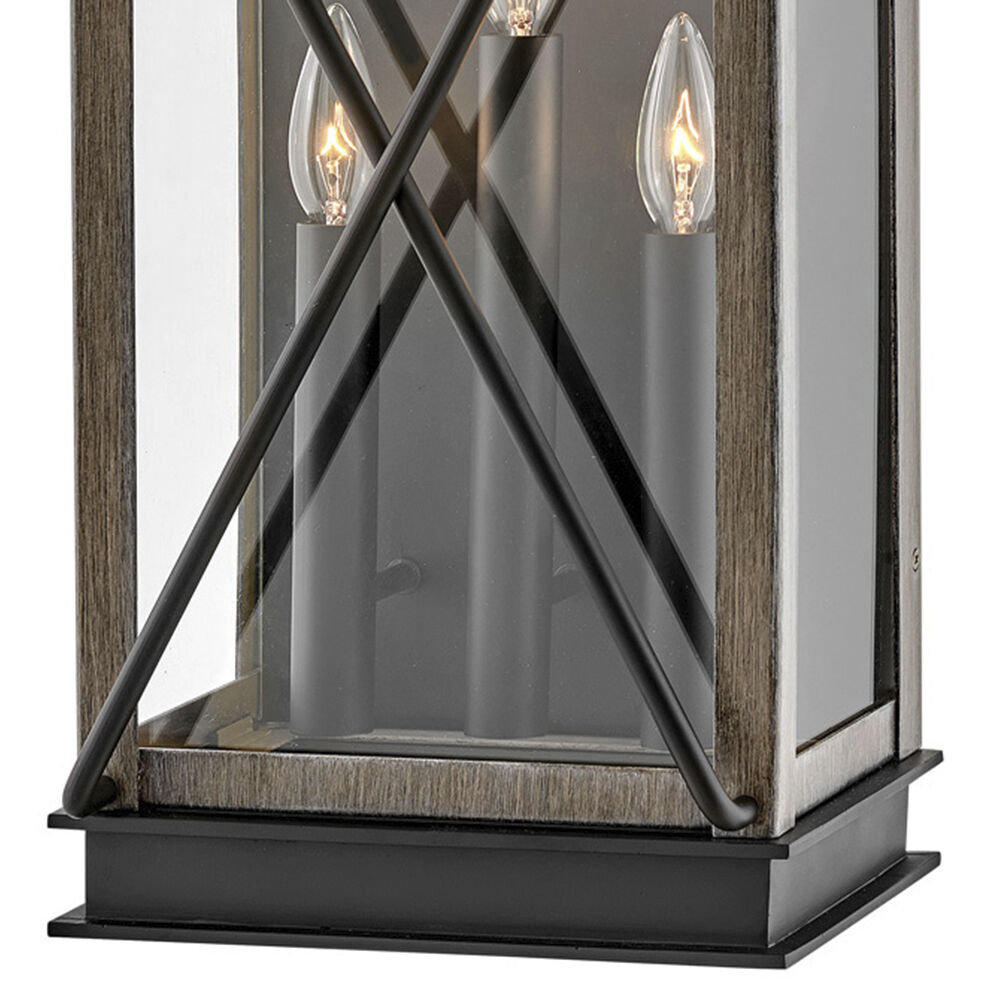 Montecito Outdoor Wall Mount Lantern in Black, Large