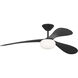 Drape 58 inch Midnight Black with Midnight Black ABS Blades Indoor/Outdoor Smart Ceiling Fan