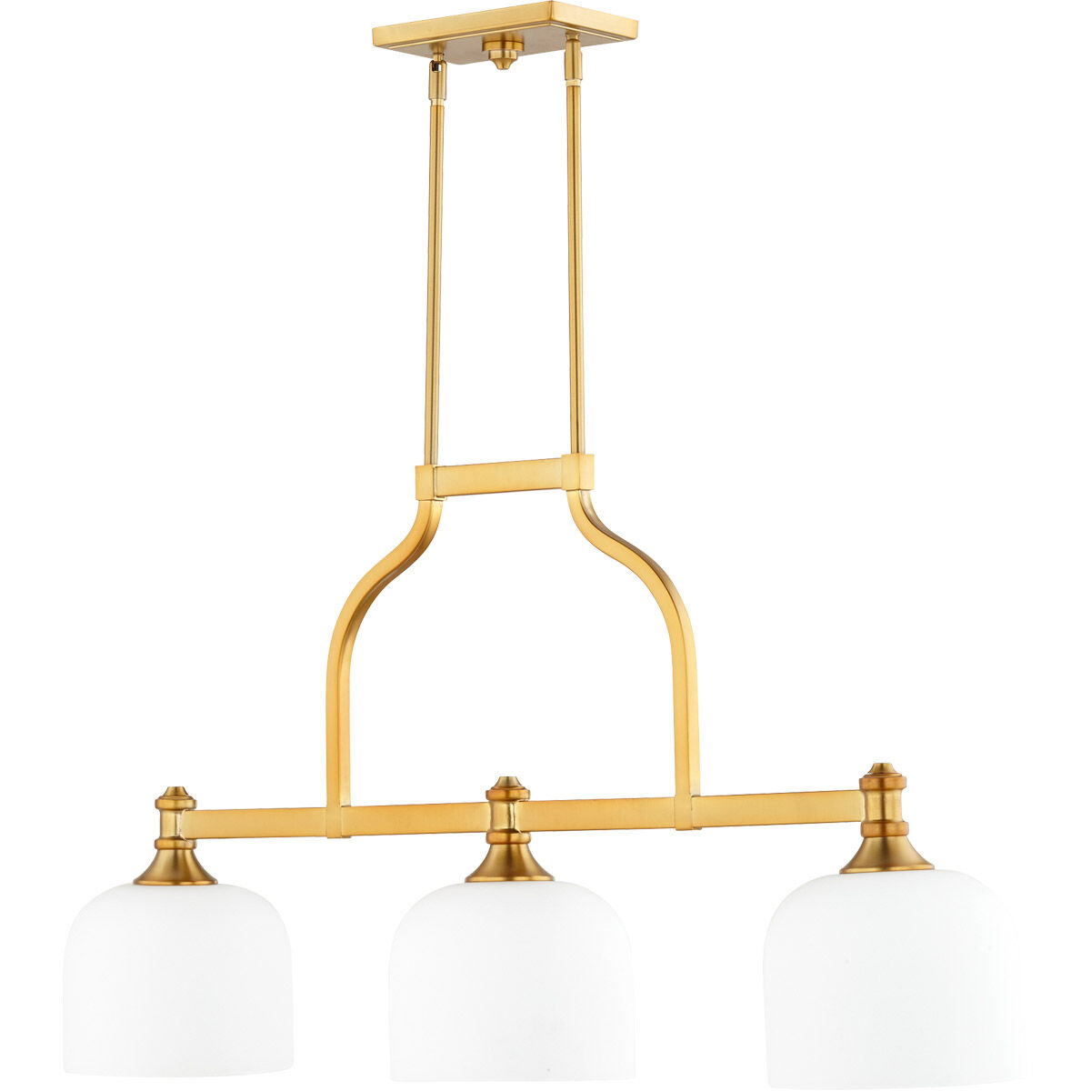 Richmond 3 Light 38 inch Aged Brass Island Light Ceiling Light