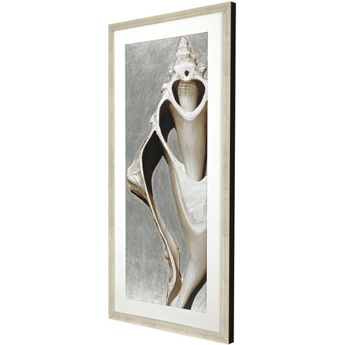 Modern Shell Sepia and Metallic and Neutral Framed Art