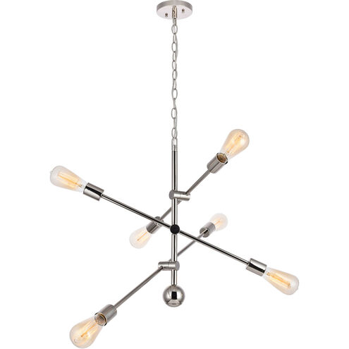 Axel 6 Light 29 inch Polished Nickel Pendant Ceiling Light