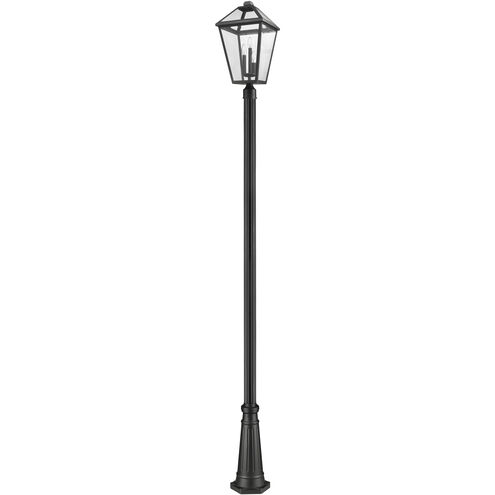 Talbot 3 Light 117.25 inch Black Outdoor Post Mounted Fixture in Clear Beveled Glass