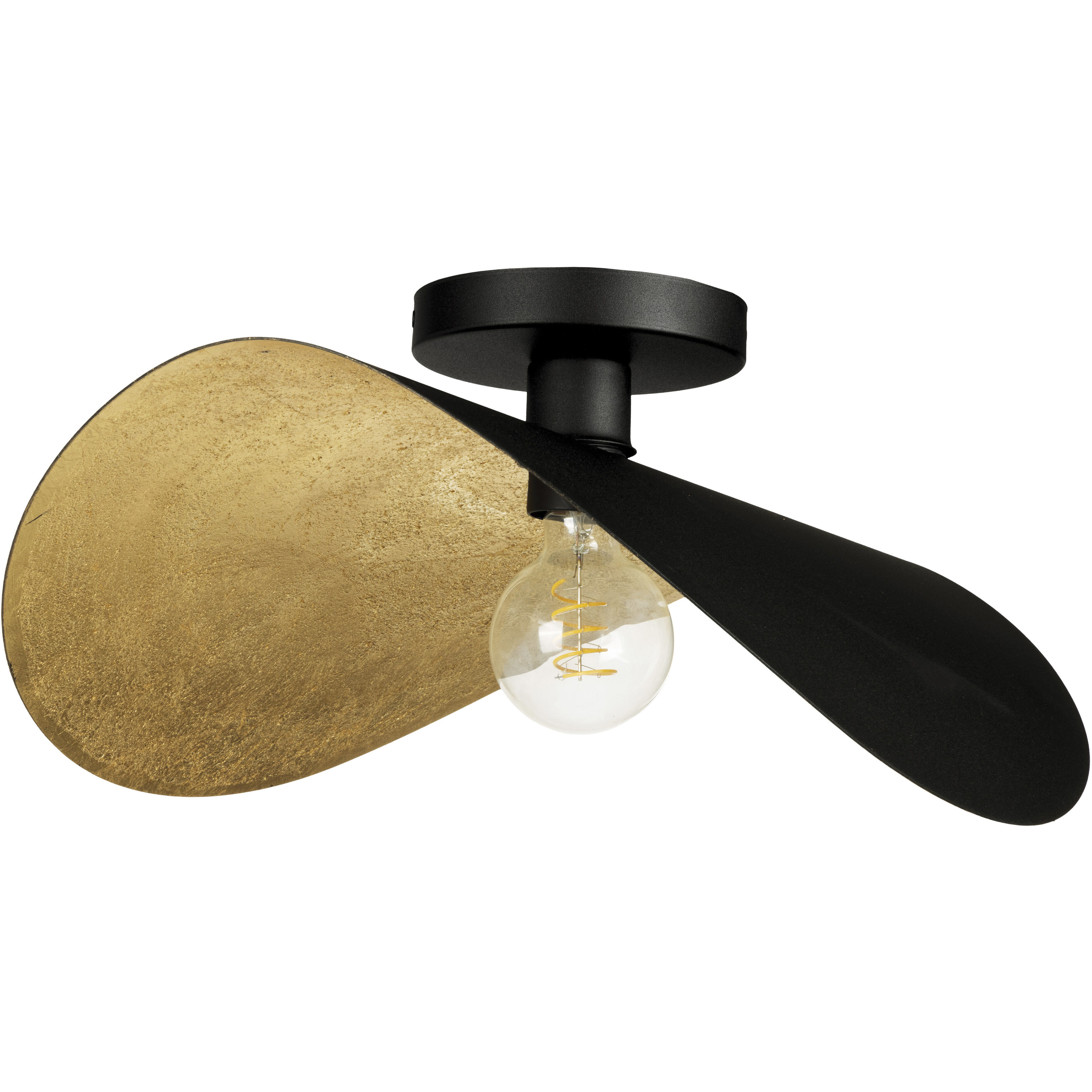 Saceda 1 Light 20.87 inch Black and Gold Leaf Convertible Pendant Ceiling Light