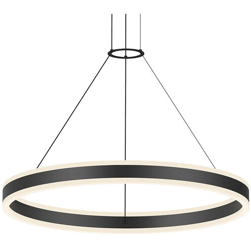 Double Corona LED 31.5 inch Satin Black Pendant Ceiling Light