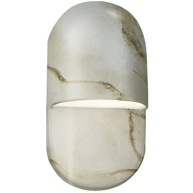 Ambiance Collection - Capsule LED 10 inch Carrara Marble Outdoor Wall Sconce, Form+Finish+Function