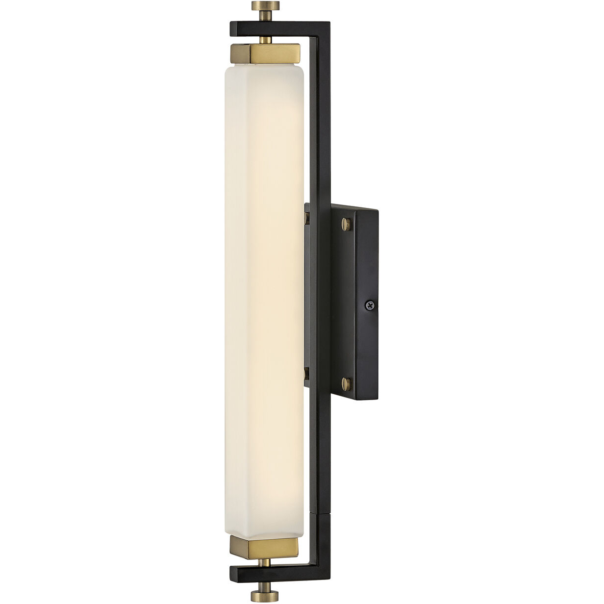 Rollins LED 18 inch Black with Heritage Brass Bath Light Wall Light in Black / Heritage Brass