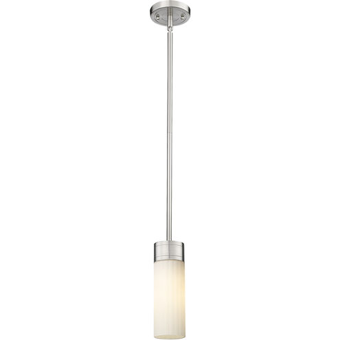 Empire 1 Light 3.13 inch Satin Nickel Pendant Ceiling Light in Matte White Glass