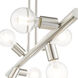 Bannister 6 Light 37 inch Brushed Nickel Linear Chandelier Ceiling Light