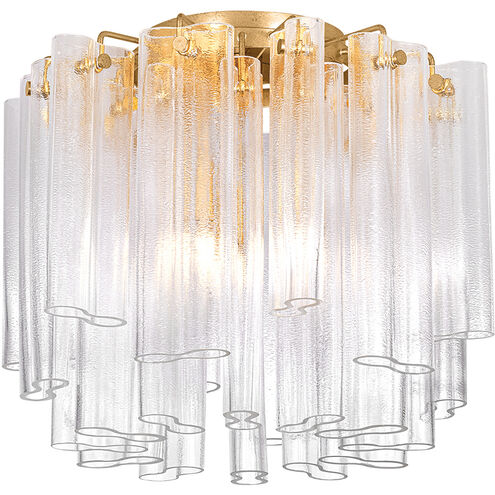 Varenna 3 Light 20 inch Vintage Gold Leaf Semi Flush Ceiling Light