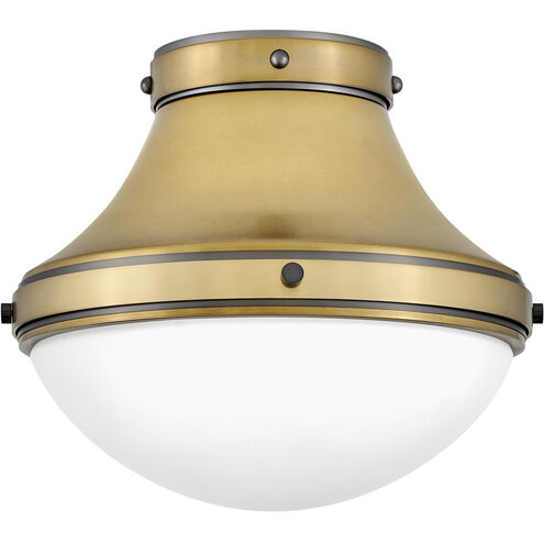Oliver 1 Light 14 inch Heritage Brass with Black Oxide Indoor Flush Mount Ceiling Light