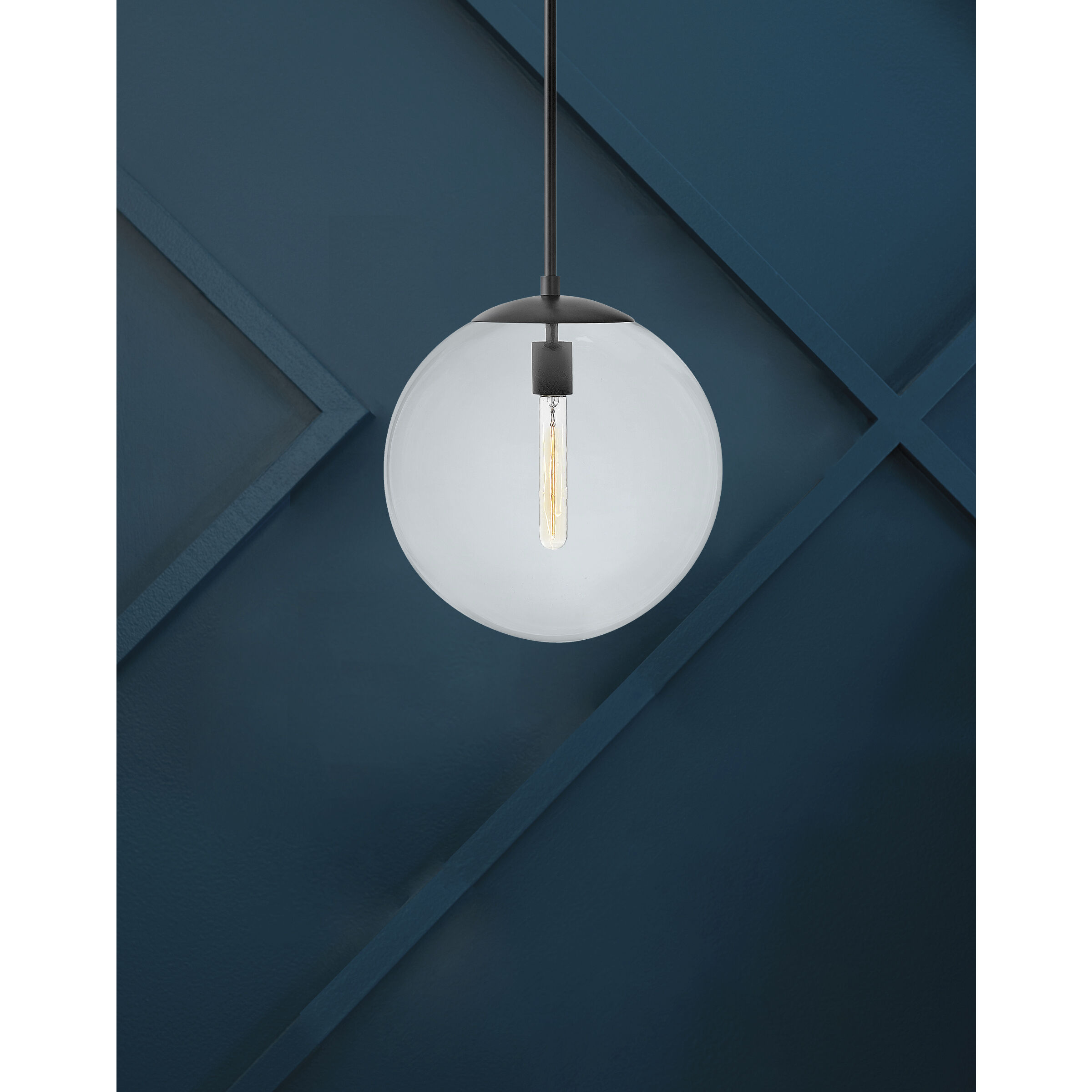 Warby 1 Light 13.5 inch Black Indoor Chandelier Ceiling Light in Clear