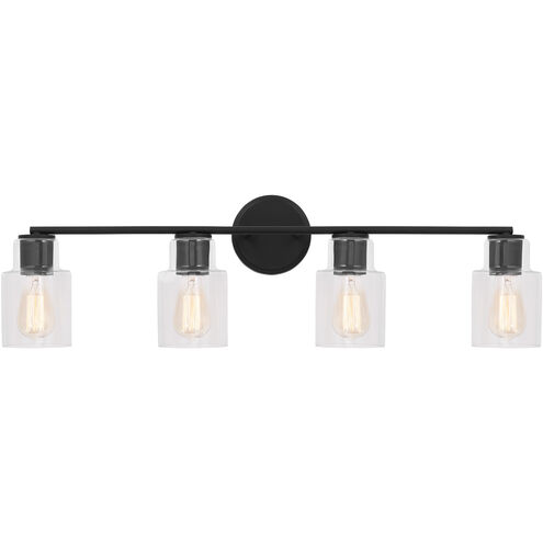 Drew & Jonathan Sayward 4 Light 32.38 inch Midnight Black Wall Bath Fixture Wall Light