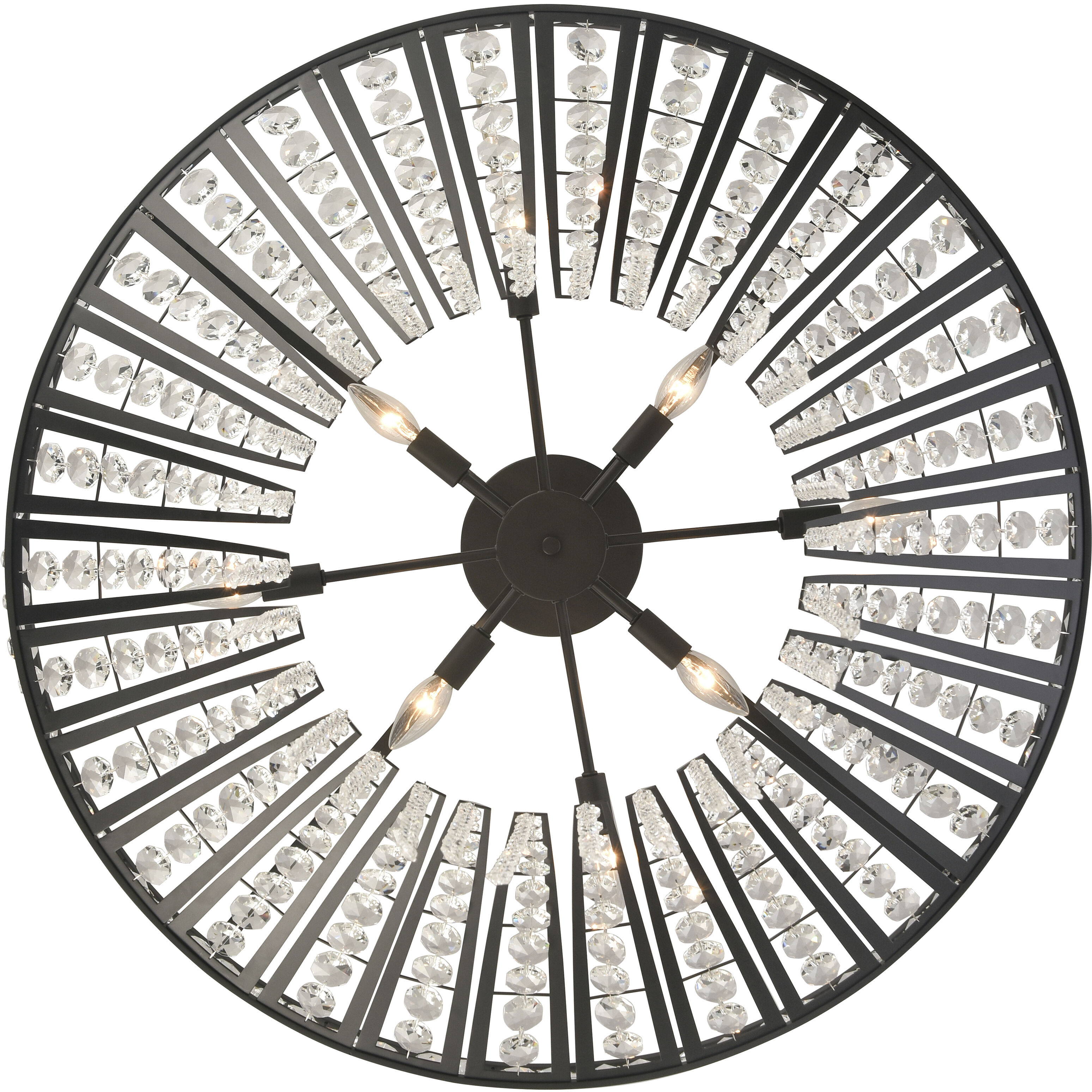 Fantania 8 Light 36 inch Matte Black Chandelier Ceiling Light