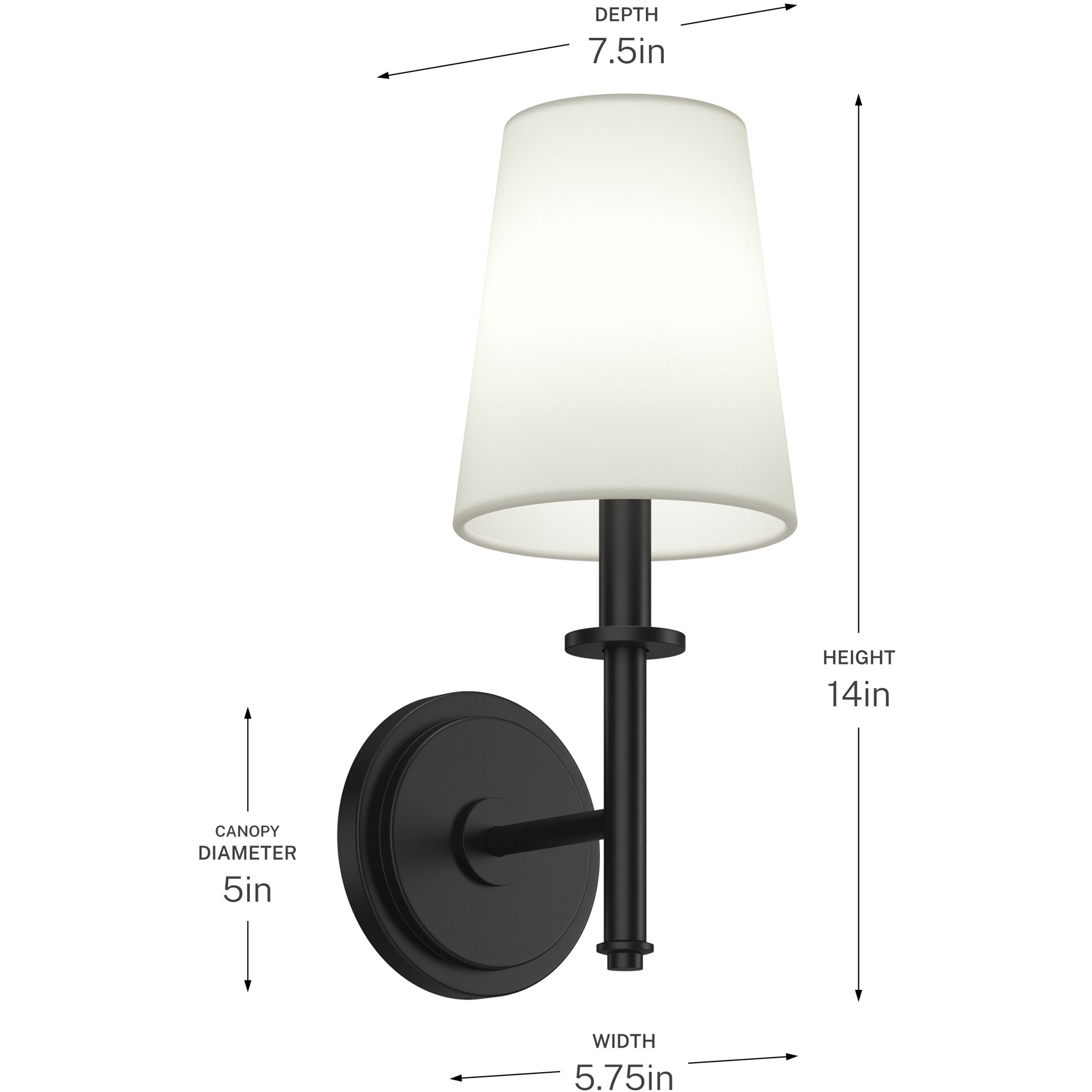 Kleine 1 Light 5.75 inch Black Wall Sconce Wall Light