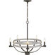 Brig 5 Light 5 inch Natural Wood and Iron Chandelier Ceiling Light