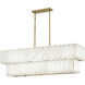 Simone LED 48 inch Burnished Gold Chandelier Ceiling Light in Alabaster, Linear & Oval